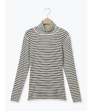 【マシンウォッシャブル】リブタートルネックニット