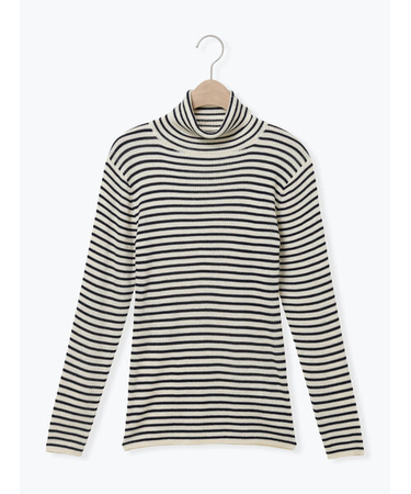 【マシンウォッシャブル】リブタートルネックニット