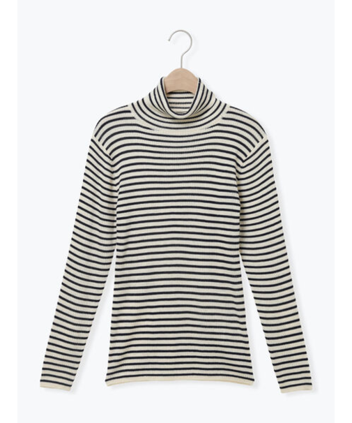 【マシンウォッシャブル】リブタートルネックニット
