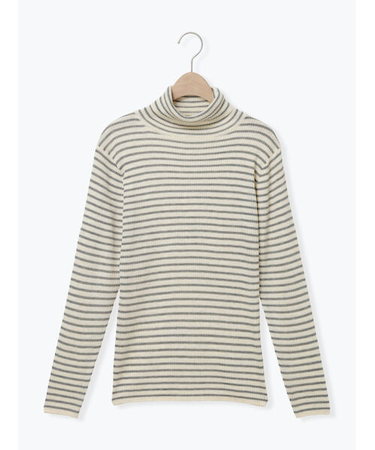 【マシンウォッシャブル】リブタートルネックニット