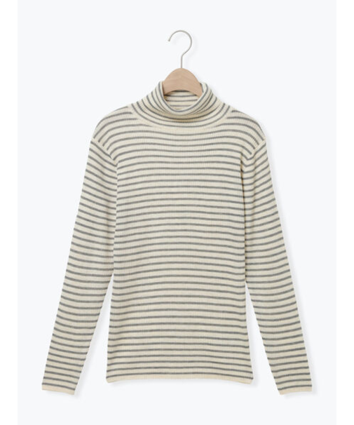 【マシンウォッシャブル】リブタートルネックニット