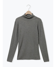 【マシンウォッシャブル】リブタートルネックニット