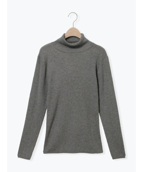 【マシンウォッシャブル】リブタートルネックニット