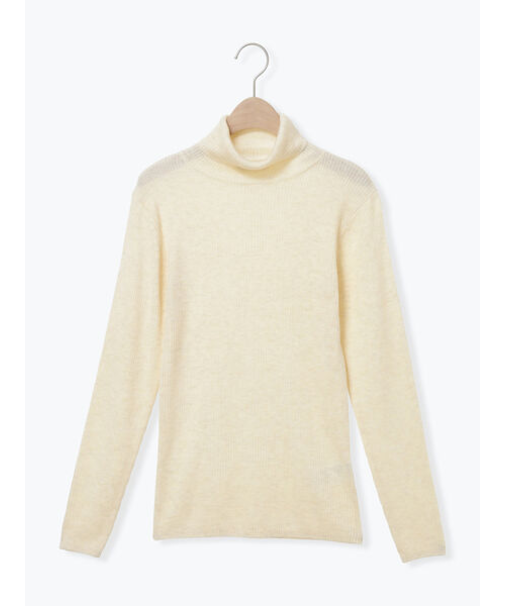【マシンウォッシャブル】リブタートルネックニット