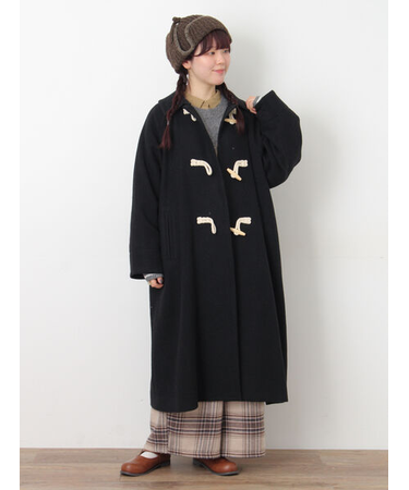 [タスマニアウール]2WAY襟ロングコート
