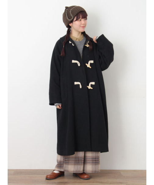 [タスマニアウール]2WAY襟ロングコート