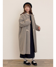 [タスマニアウール]2WAY襟ロングコート