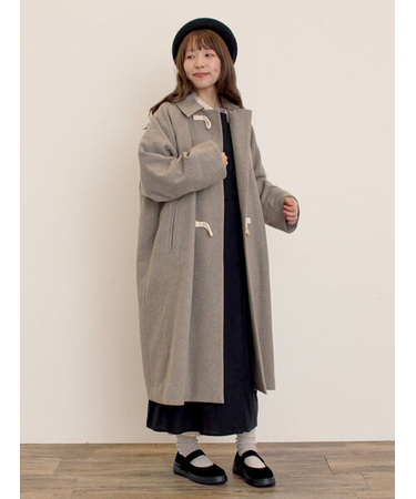 [タスマニアウール]2WAY襟ロングコート