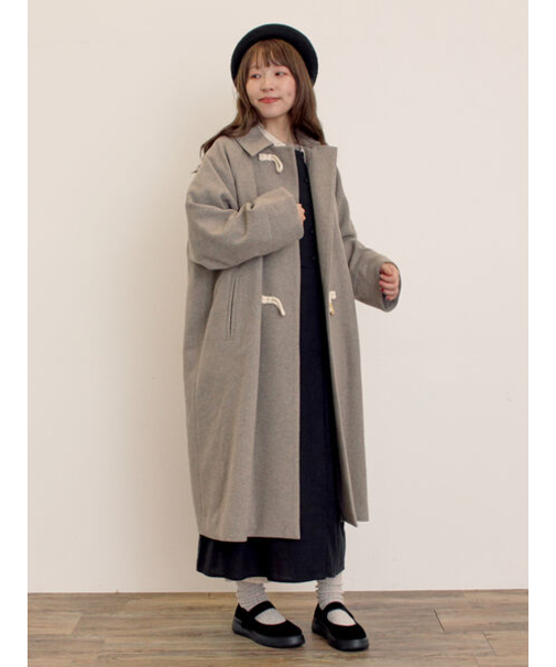 [タスマニアウール]2WAY襟ロングコート