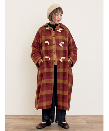 [タスマニアウール]2WAY襟ロングコート