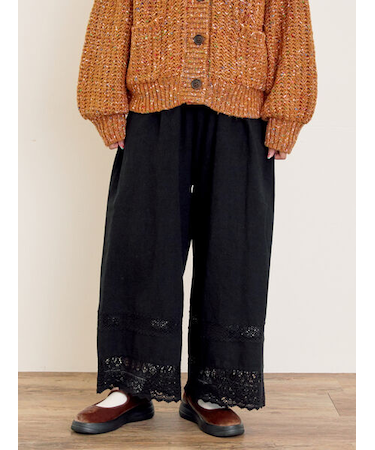 [吸湿発熱]裾レースペチパンツ