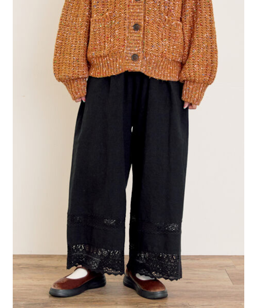 [吸湿発熱]裾レースペチパンツ
