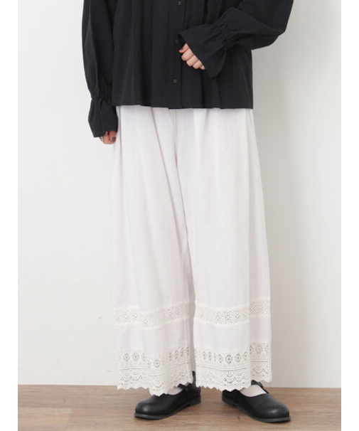 [吸湿発熱]裾レースペチパンツ