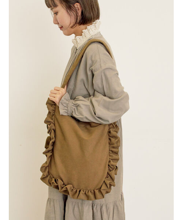 ラウンドフリルトートバッグ