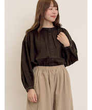 【Cross×Linen】ギャザーブラウス