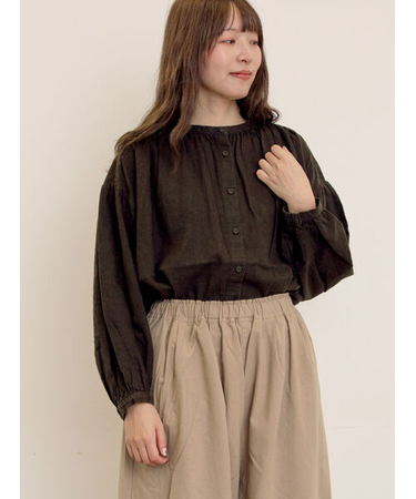 【Cross×Linen】ギャザーブラウス