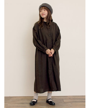 【Cross×Linen】フリルワンピース《S/Mサイズ》