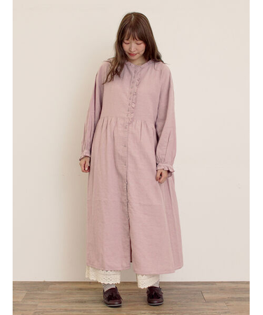 【Cross×Linen】フリルワンピース《S/Mサイズ》