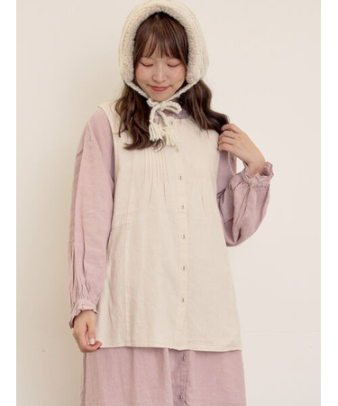 【Cross×Linen】ピンタックベスト