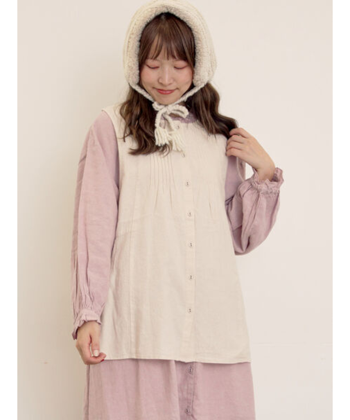 【Cross×Linen】ピンタックベスト