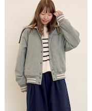 ウール混セーラーカラー2WAY刺繍スタジャン