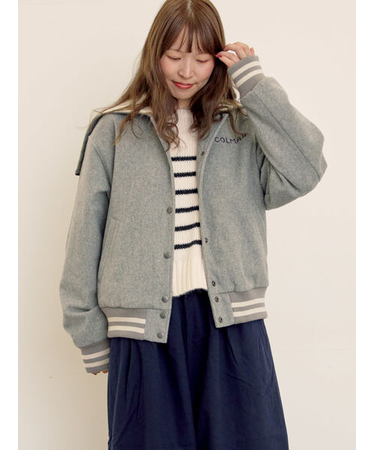 ウール混セーラーカラー2WAY刺繍スタジャン
