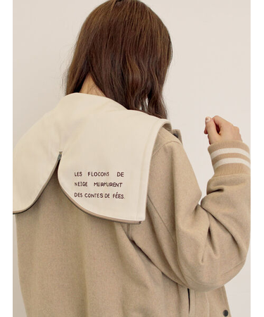 ウール混セーラーカラー2WAY刺繍スタジャン