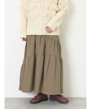 チェック柄変形ティアードスカート