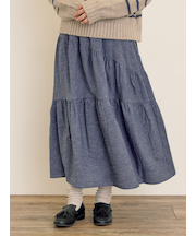 チェック柄変形ティアードスカート