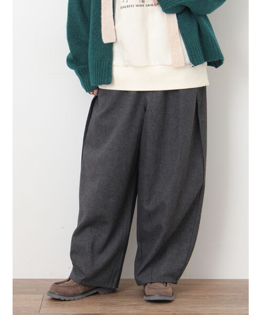 【M/Lサイズ】サイド深タックバレルパンツ