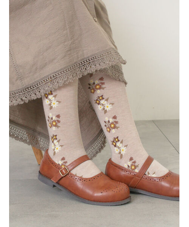 フラワーラインタイツ