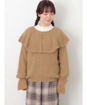 フリルカラーニット