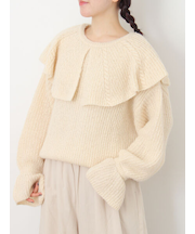 フリルカラーニット