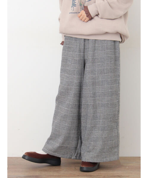 【M/Lサイズ】チェック柄ワイドパンツ