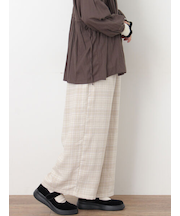 【M/Lサイズ】チェック柄ワイドパンツ