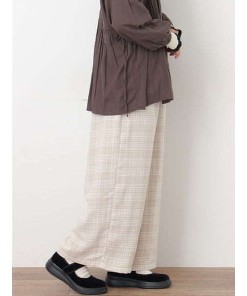 【M/Lサイズ】チェック柄ワイドパンツ