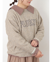 ロゴ刺繍プルオーバーニット