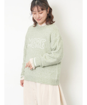 ロゴ刺繍プルオーバーニット