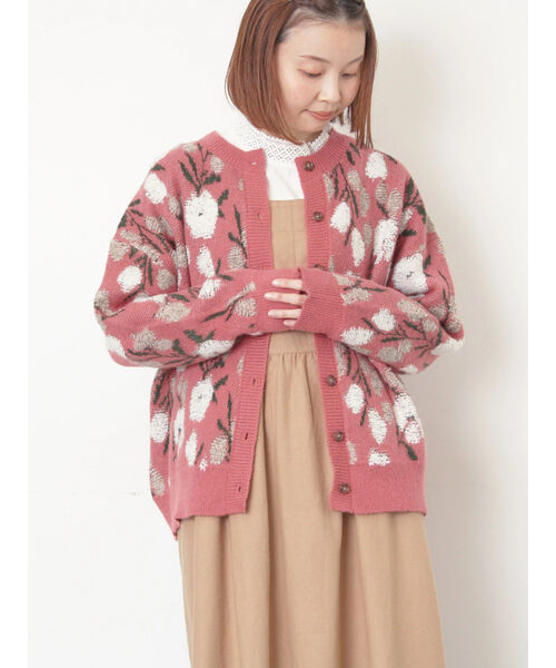 ループ花柄ジャガードニットカーディガン｜サマンサモスモスの通販