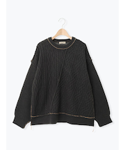 ケーブルパッチワークステッチプルオーバー