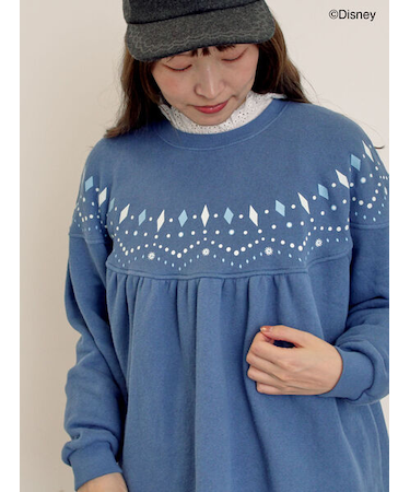 【Disney】アナと雪の女王/柄プリントスウェット