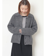 襟付ニットカーディガン