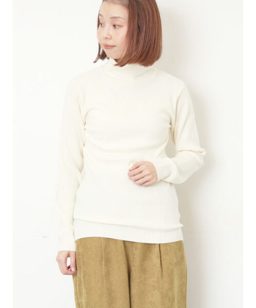【マシンウォッシャブル】もちもちリブタートルネックニット