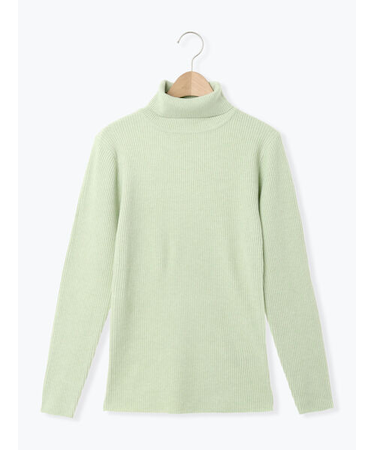 【マシンウォッシャブル】もちもちリブタートルネックニット