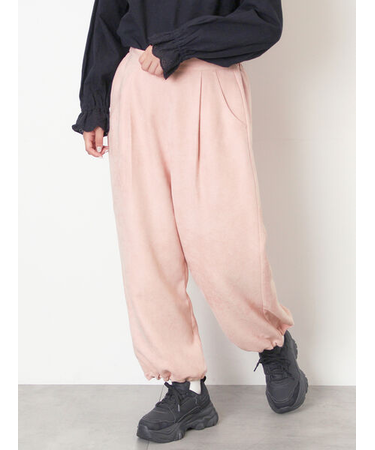 【M/Lサイズ】裾絞りタックパンツ