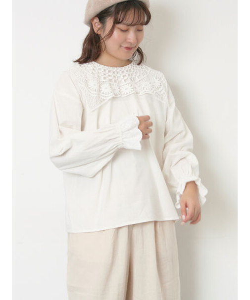 【WEB限定】前後2WAYレース襟ブラウス