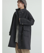 ウールライクスタンドネックコート