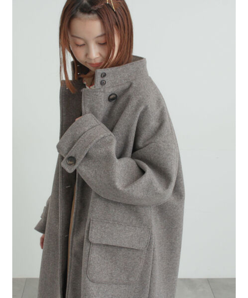 ウールライクスタンドネックコート