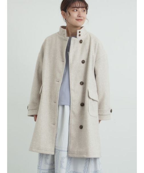 ウールライクスタンドネックコート