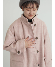 ウールライクスタンドネックコート